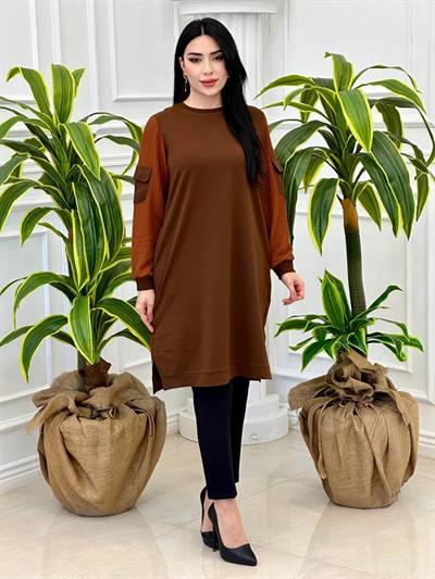 Kolu Cepli Tunik 7591 Kahverengi