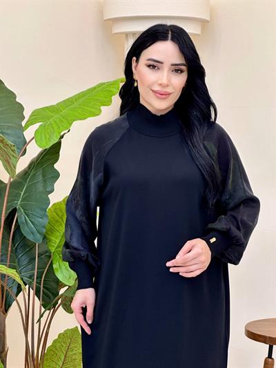 Kolu İpek Örme Elbise 277 T-25 Siyah