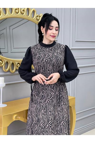 Kolu İpli Elbise 3411 Vizon