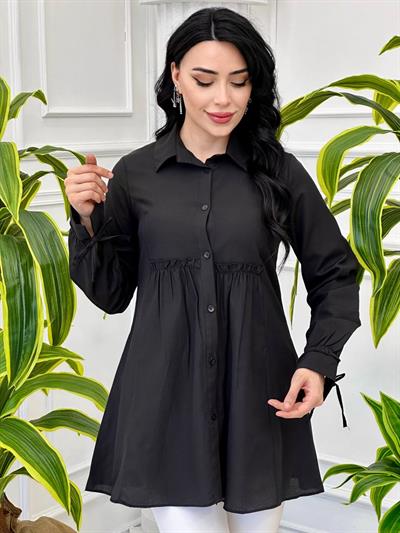 Kolu İpli Tunik Gömlek 5081 T-24 Siyah