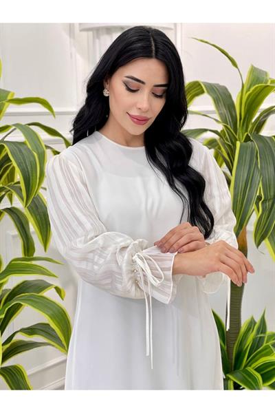 Kolu Sim Şerit Tunik 22082 Ekru