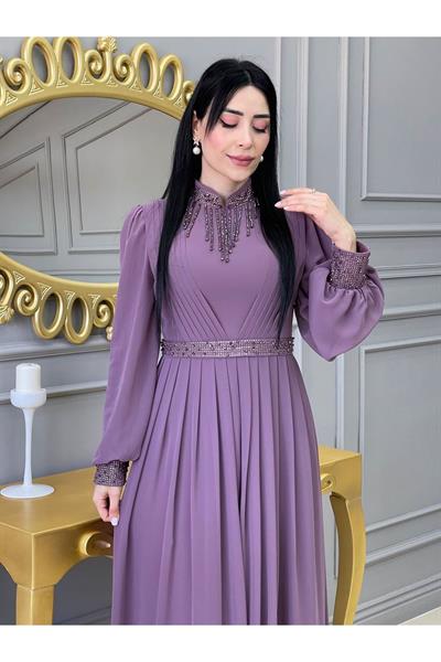 Kolye Drapeli Abiye 14840 Leylak