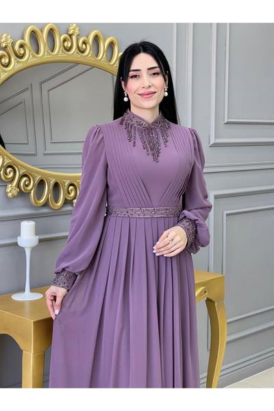 Kolye Drapeli Abiye 14840 Leylak