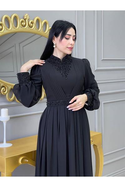 Kolye Drapeli Abiye 14840 Siyah