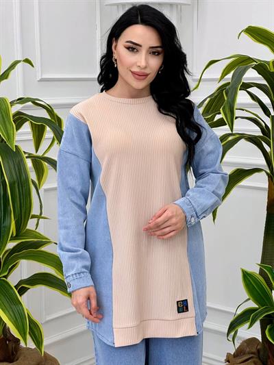 Kot Geçişli Spor Tunik 17807 T-24 Bej