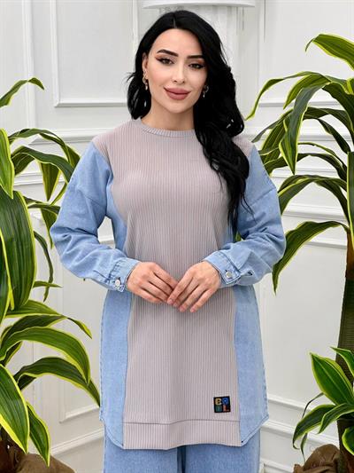 Kot Geçişli Spor Tunik 17807 T-24 Gri