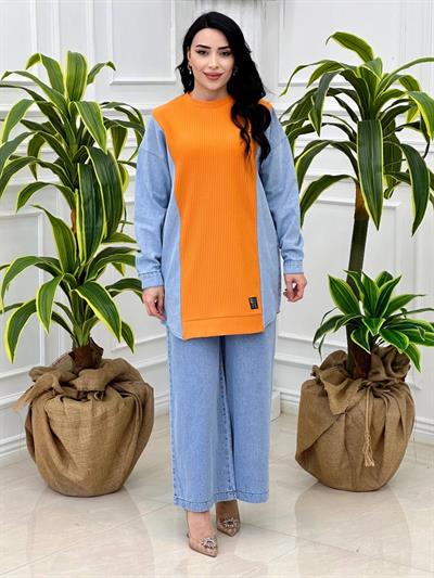 Kot Geçişli Spor Tunik 17807 T-24 Turuncu
