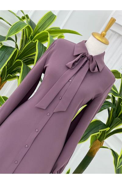 Kravatlı Tunik 7004 Leylak