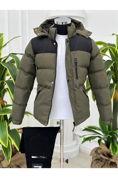 KRT Çift Renk Şişme Mont 1235 Haki