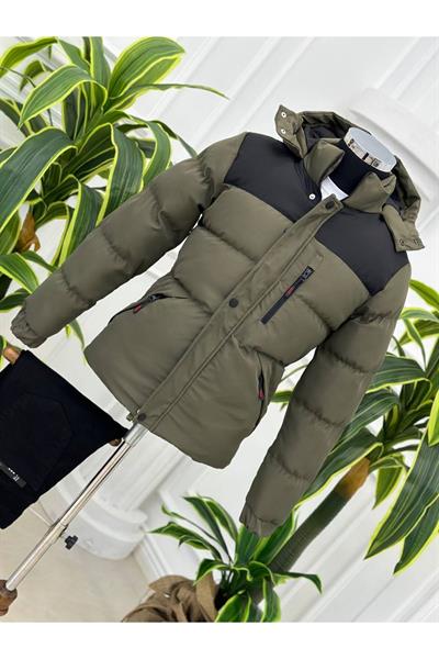 KRT Çift Renk Şişme Mont 1235 Haki