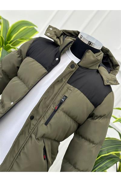 KRT Çift Renk Şişme Mont 1235 Haki