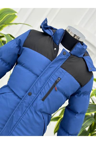 KRT Çift Renk Şişme Mont 1235 Mavi