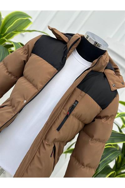 KRT Çift Renk Şişme Mont 1235 Taba