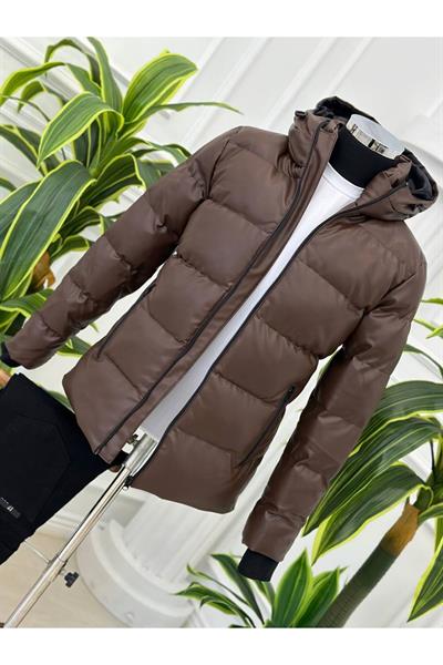 KRT Deri Şişme Mont 1234 Kahverengi