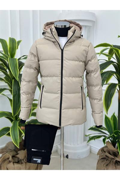 KRT Deri Şişme Mont 1234 Krem