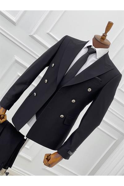 Kruvaze Takım Elbise 1867 Siyah