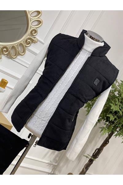 Küçük Kareli Yelek Siyah