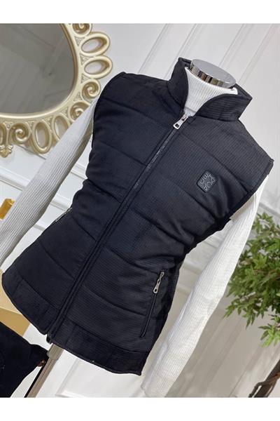 Küçük Kareli Yelek Siyah