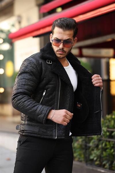 Kürklü Mont 2050 T-24 Siyah