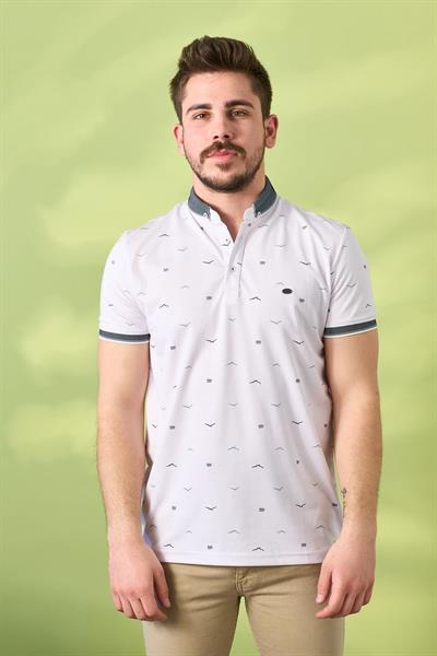 Kuş Desenli Tshirt 302 Beyaz