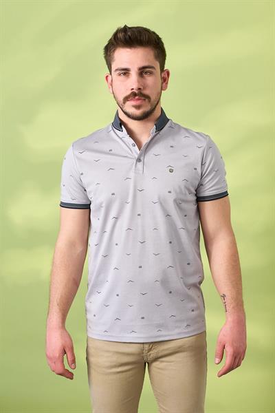 Kuş Desenli Tshirt 302 Gri