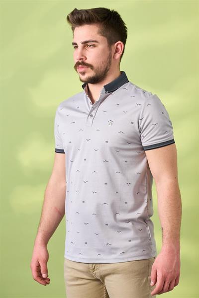 Kuş Desenli Tshirt 302 Gri