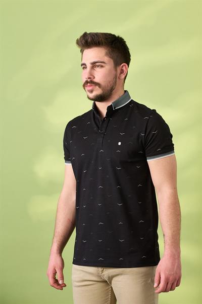 Kuş Desenli Tshirt 302 Siyah