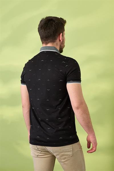 Kuş Desenli Tshirt 302 Siyah
