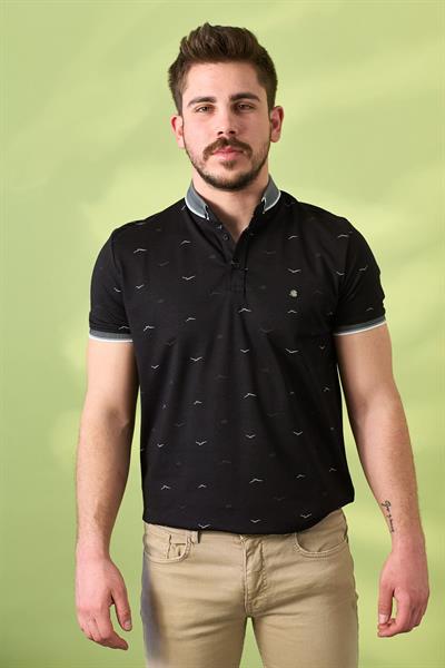 Kuş Desenli Tshirt 302 Siyah