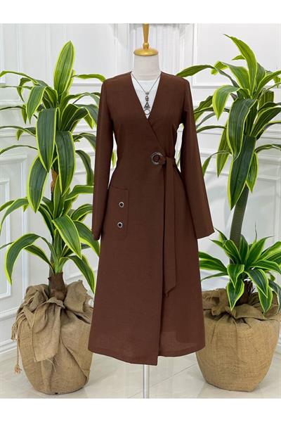Kuş Gözü Bağlama Giy-Çık 4002 Kahverengi