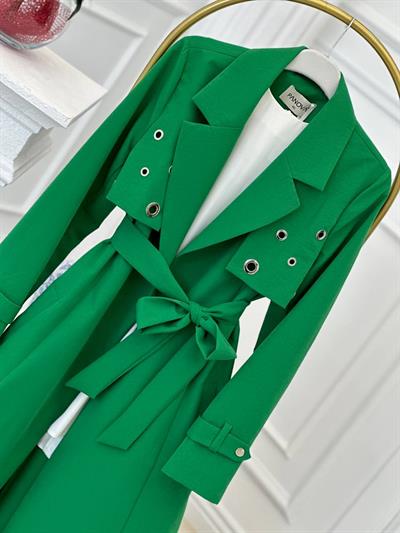 Kuş Gözü Detay Trenç Kap 4102 T-24 Benetton Yeşili