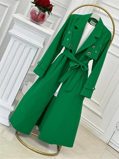 Kuş Gözü Detay Trenç Kap 4102 T-24 Benetton Yeşili