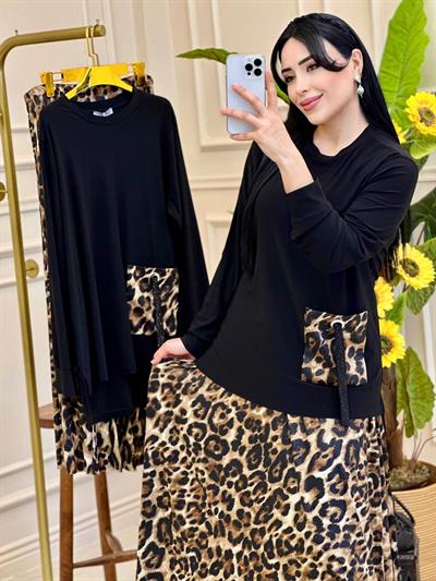 Leopar Etekli Takım 1284 T025 Siyah