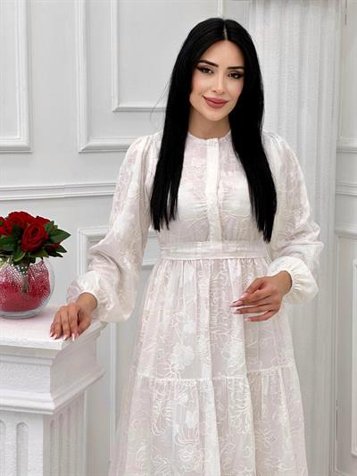 Miss İndigo Elbise 1324 T-24 Beyaz