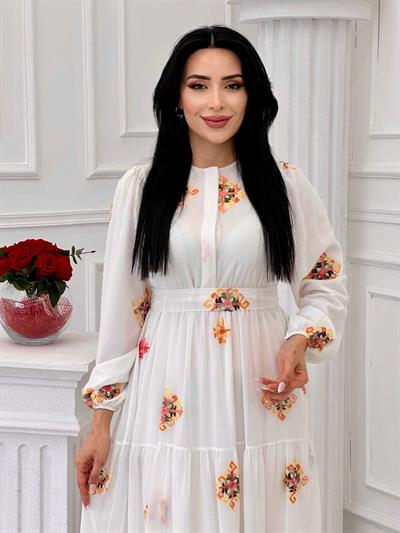 Miss İndigo Elbise 1330-2  T-24 Beyaz