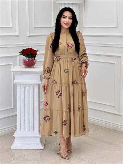 Miss İndigo Elbise 1330-2  T-24 Vizon