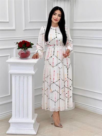 Miss İndigo Elbise 1330 T-24 Beyaz