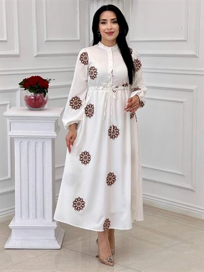 Miss İndigo Elbise 1342 T-24 Kahverengi