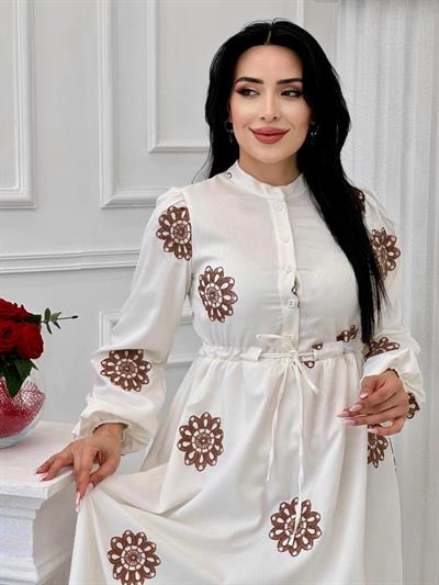 Miss İndigo Elbise 1342 T-24 Kahverengi