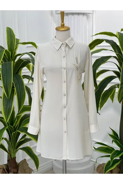 Nakiş Desen Tunik 23091 Ekru