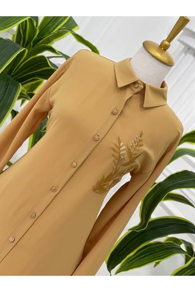 Nakiş Desen Tunik 23091 Sarı