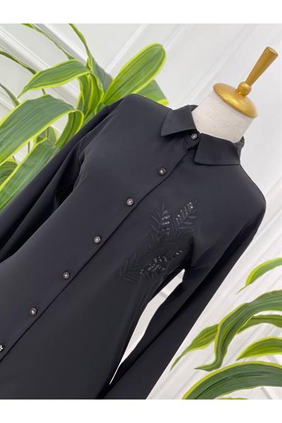 Nakiş Desen Tunik 23091 Siyah