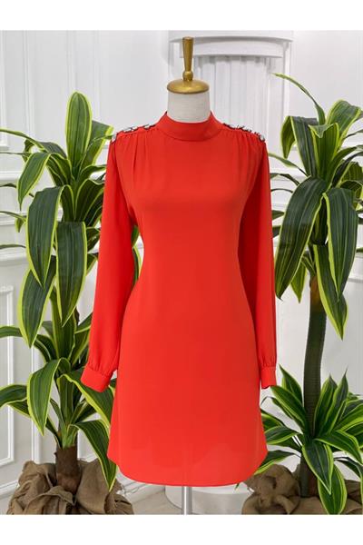 Omuz Çiçek Taş Tunik 23065 Nar Çiçeği