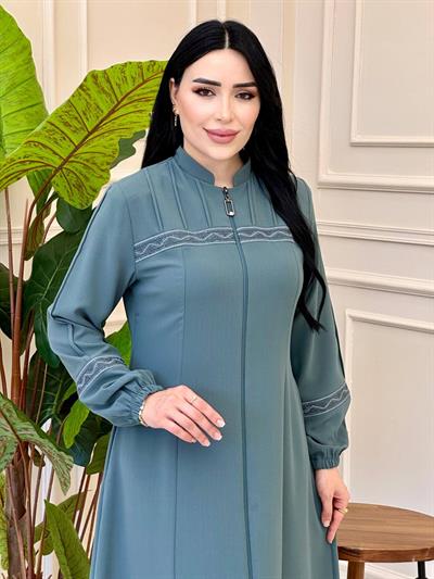 Omuz Çimalı Pardesü 8039 T-25 Mint yeşili