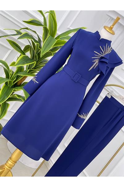 Omuz Detay Taşlı Takım 4150 Saks