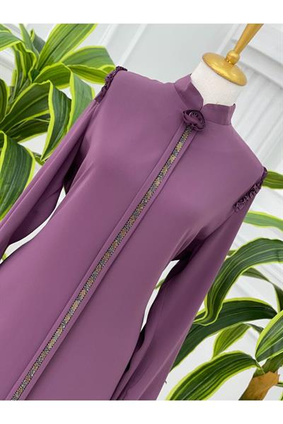 Omuz Fır Fır Anne Tunik 5264 Leylak