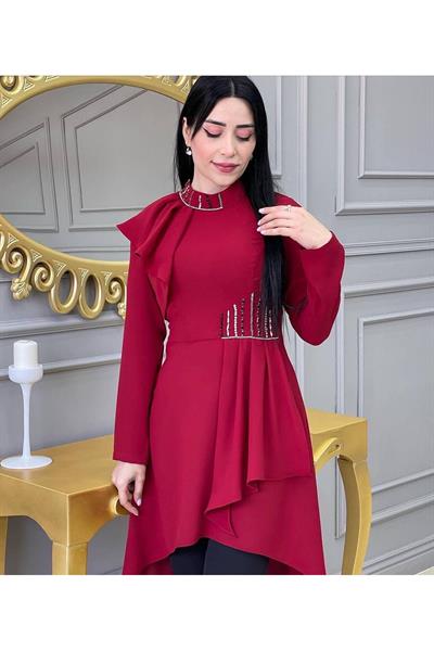 Omuz Kapak Tunik Takım 4738 Kırmızı