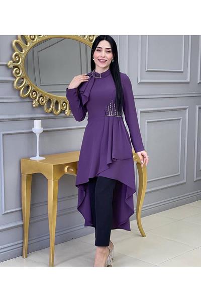 Omuz Kapak Tunik Takım 4738 Leylak