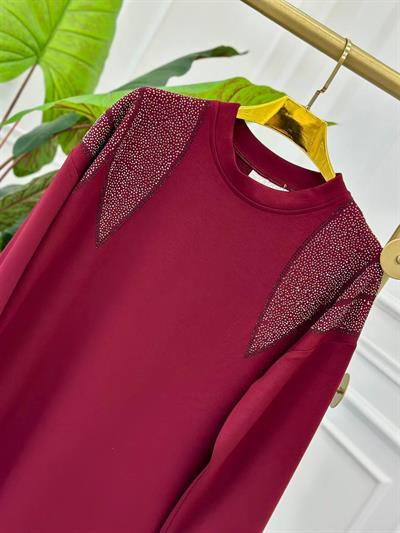 Omuz Taş İşleme Oyşo Tunik 1003 t-25 Bordo