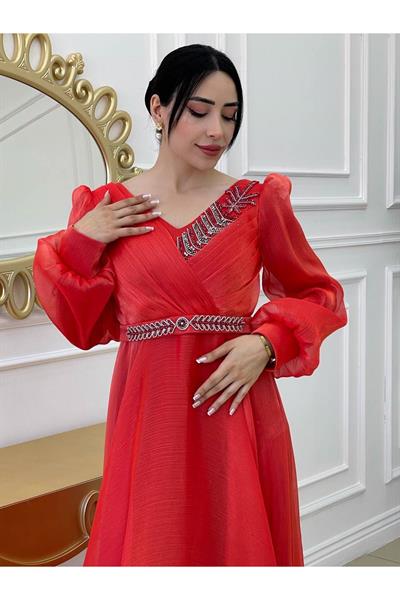 Ön Arka V Jan Jan Abiye 17810 Nar Çiçeği